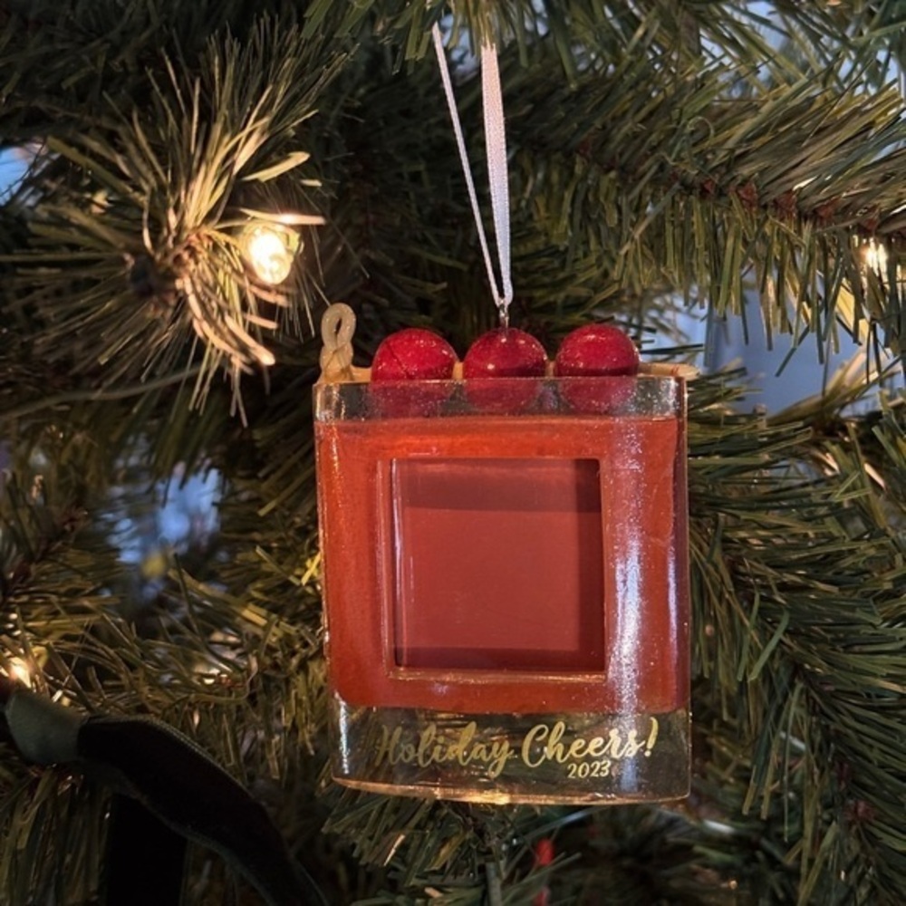 Hallmark 2023 Holiday Cheers Cocktail Glass Photo Ornament